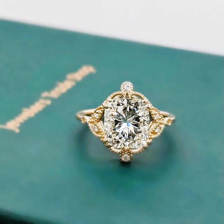 Carat Cushion Cut Vintage Engagement Ring Dallas Rings
