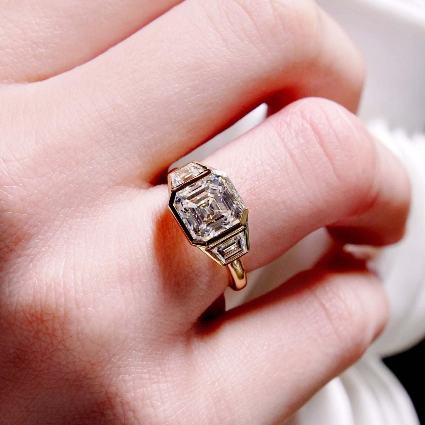 3 Carat Diamond Ring Asscher Cut - Shapiro Diamonds