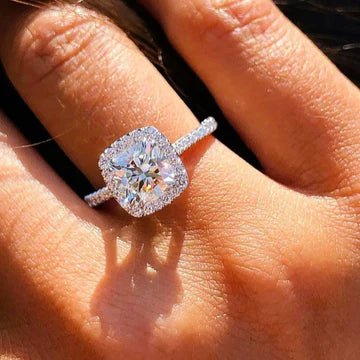 Cushion Cut Diamond Halo Ring Dallas - Shapiro Diamonds