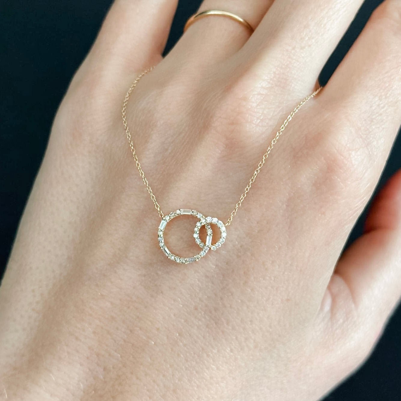 Double Circle Diamond Necklace - Shapiro Diamonds