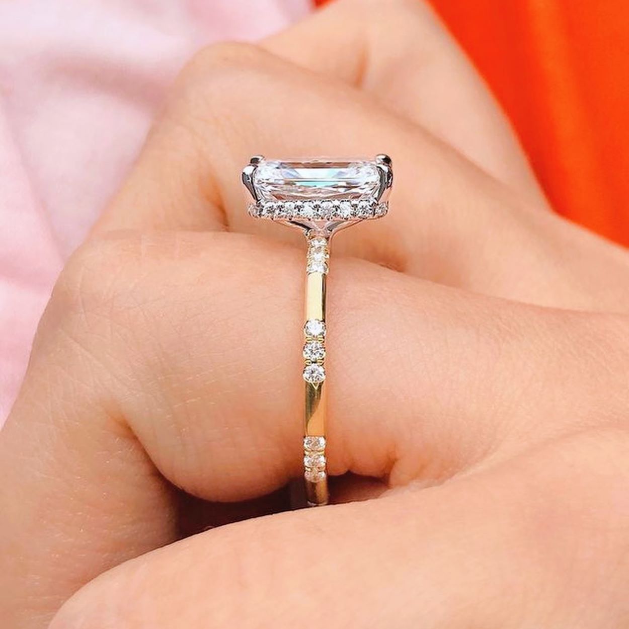 Hidden Halo Engagement Ring Radiant Cut Dallas Jeweler