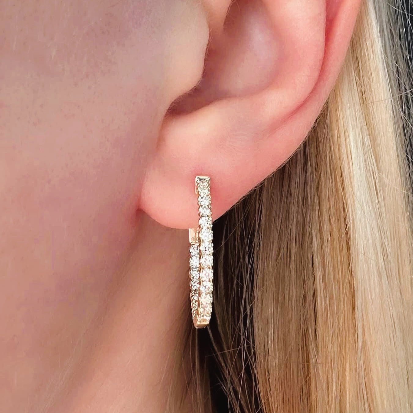Inside Out Diamond Hoop Earrings - Shapiro Diamonds
