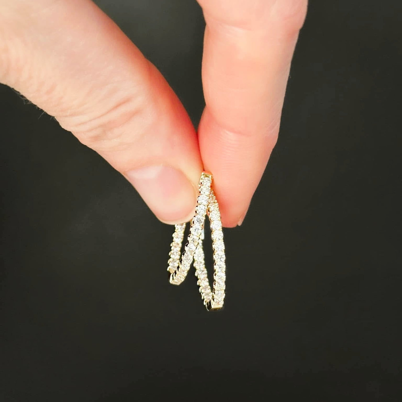 Inside Out Diamond Hoop Earrings - Shapiro Diamonds