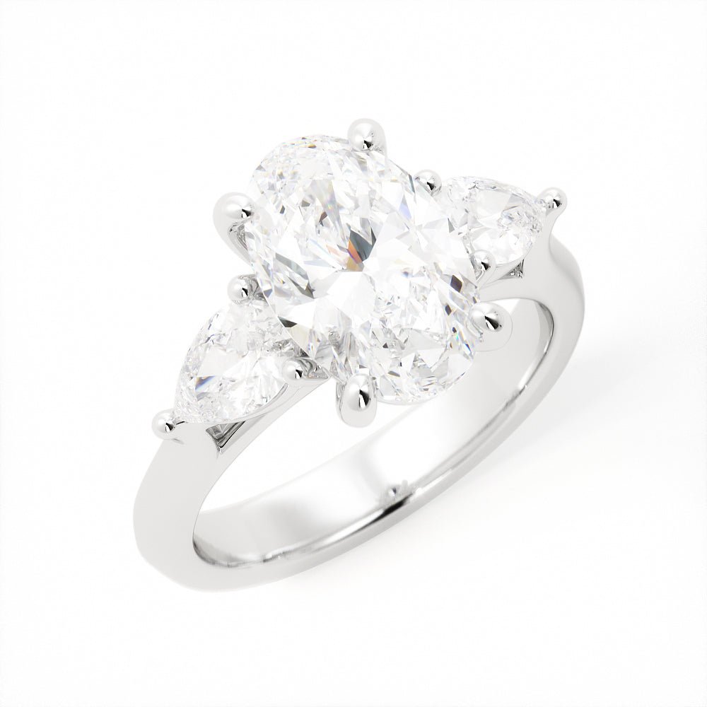 Oval and Pear Shape Diamond Ring - Shapiro Diamonds