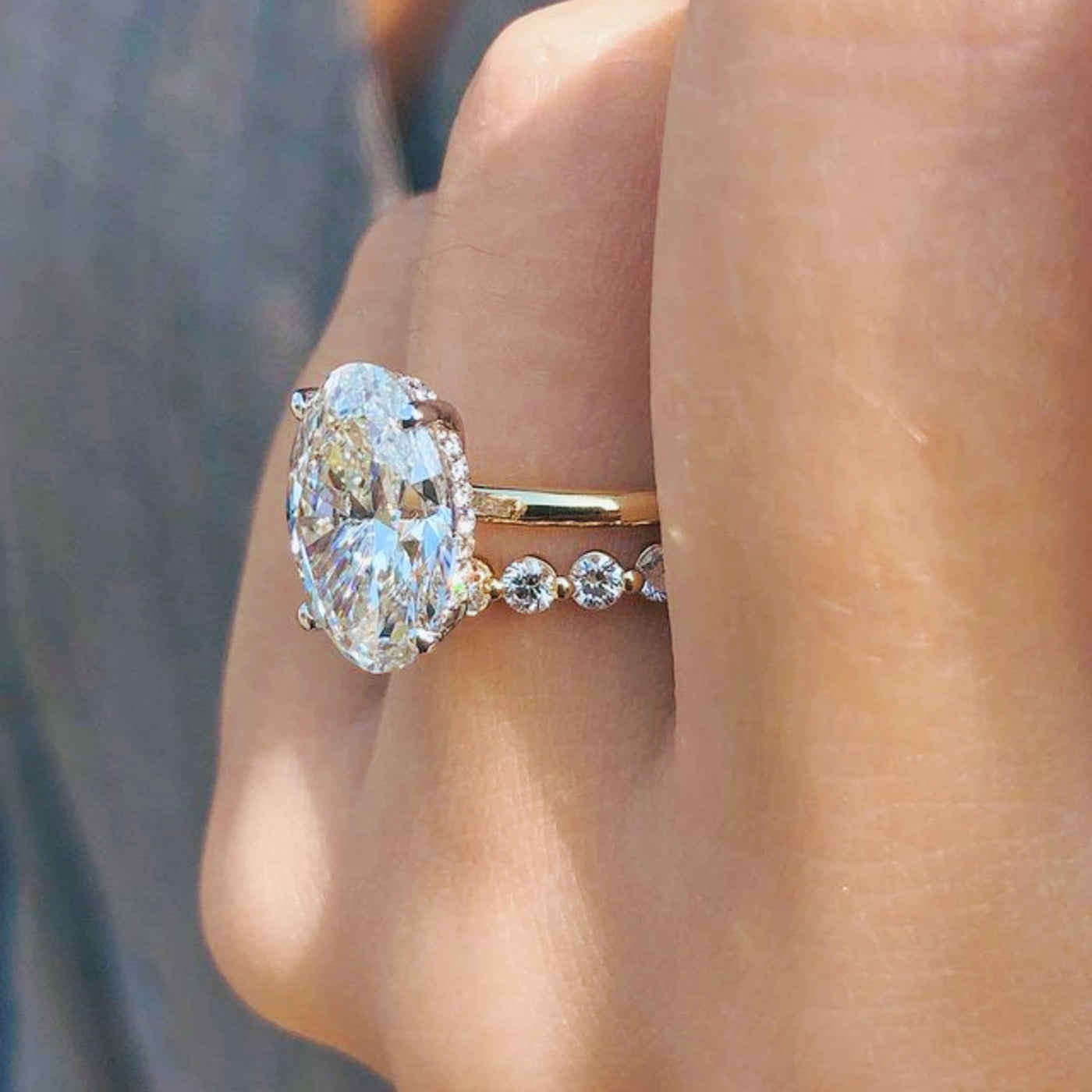 Oval Hidden Halo Engagement Ring - Shapiro Diamonds