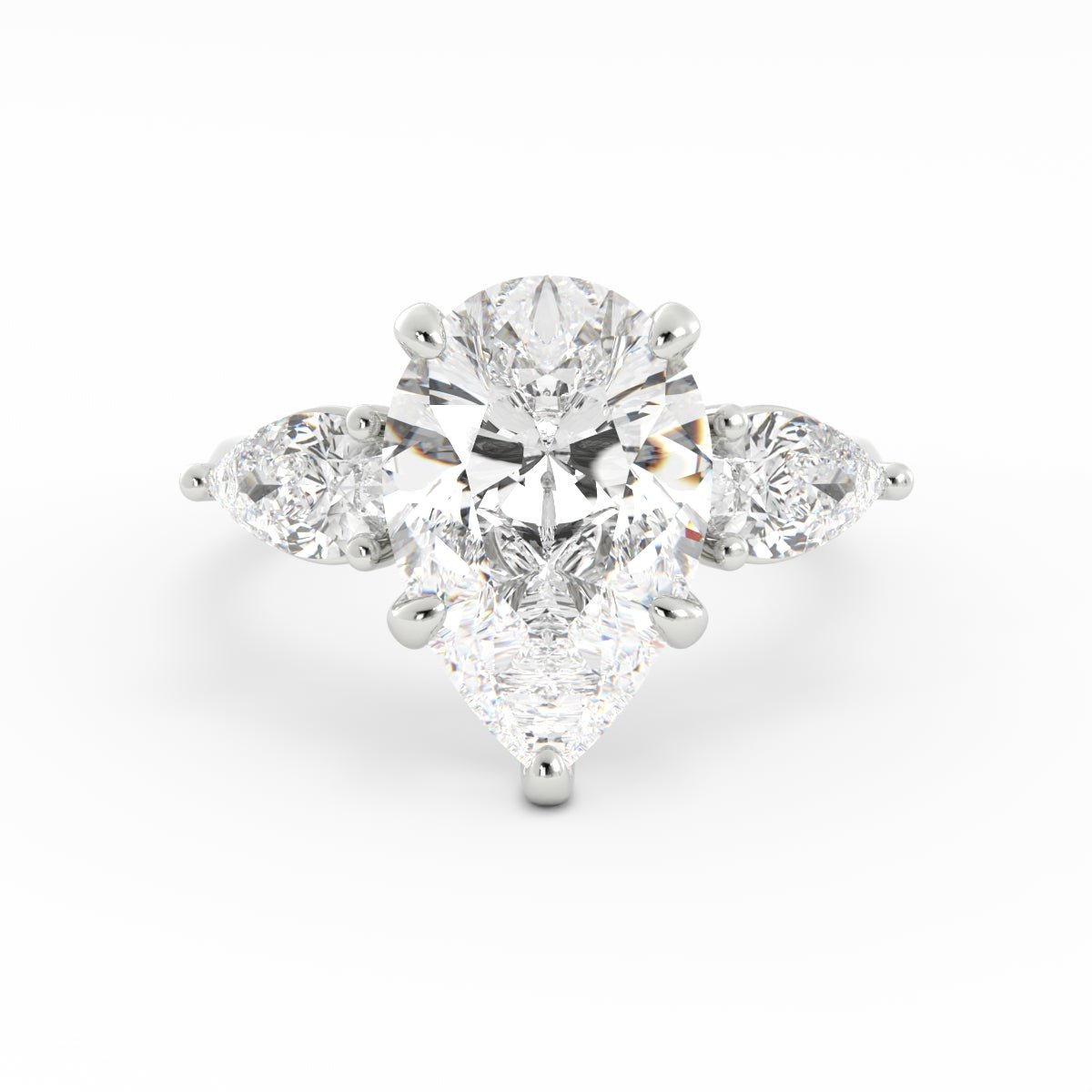 Pear Shape Three Stone Diamond Ring - Shapiro Diamonds