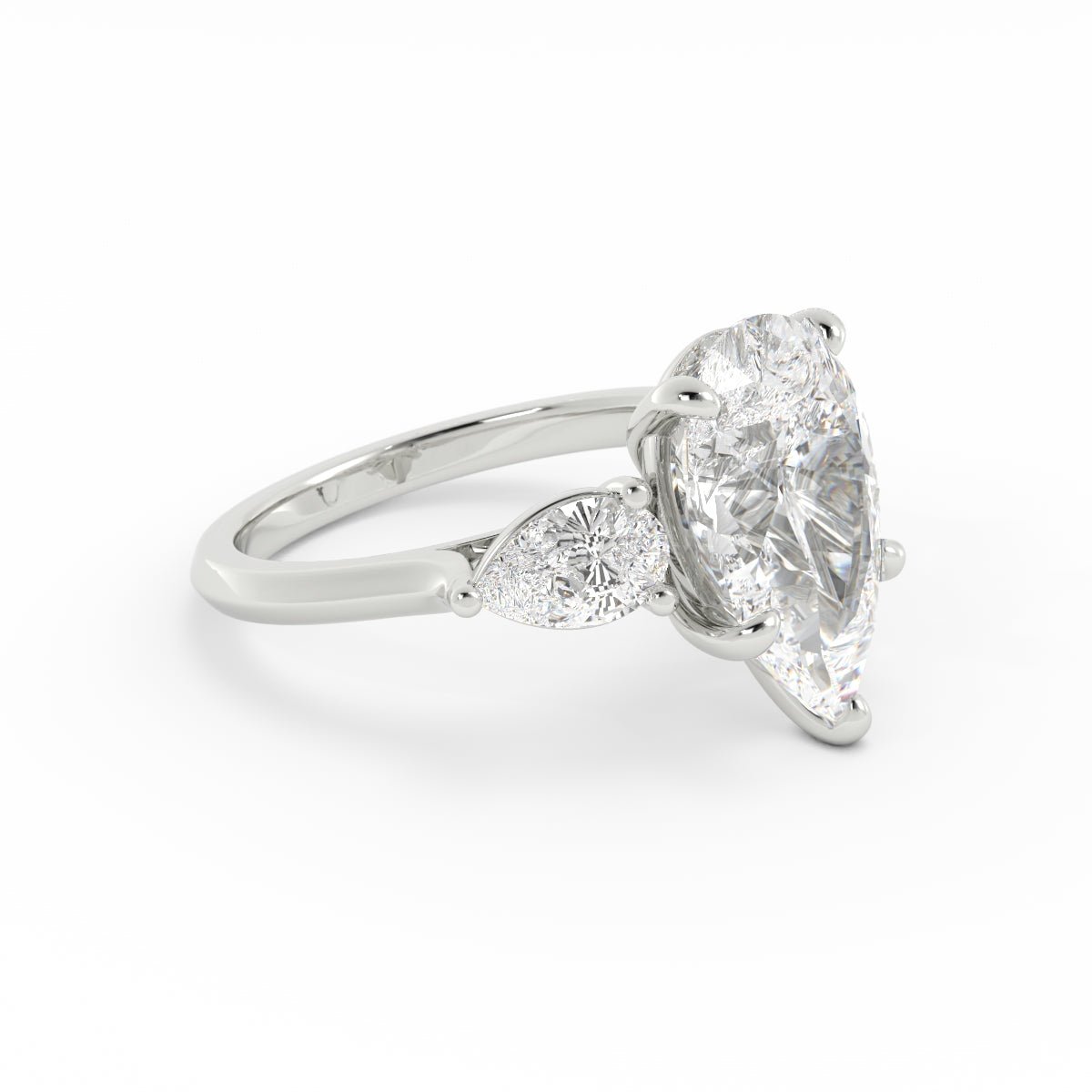 Pear Shape Three Stone Diamond Ring - Shapiro Diamonds