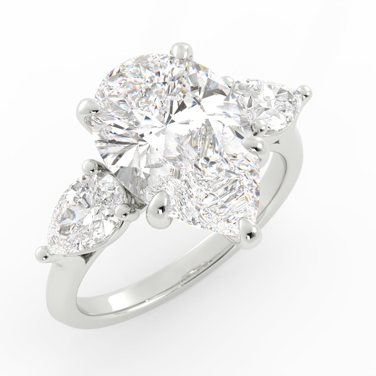 Pear Shape Three Stone Diamond Ring - Shapiro Diamonds