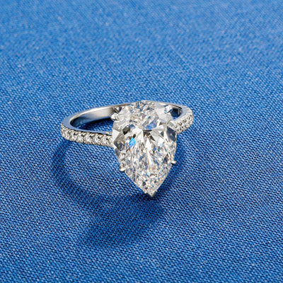 Pear Shape Diamond Engagement Ring in Dallas Pave Setting by Shapiro Diamonds Dallas Engagement RIngs