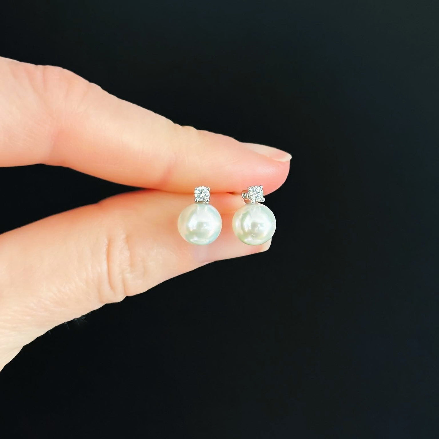 Pearl and Diamond Earrings - Shapiro Diamonds