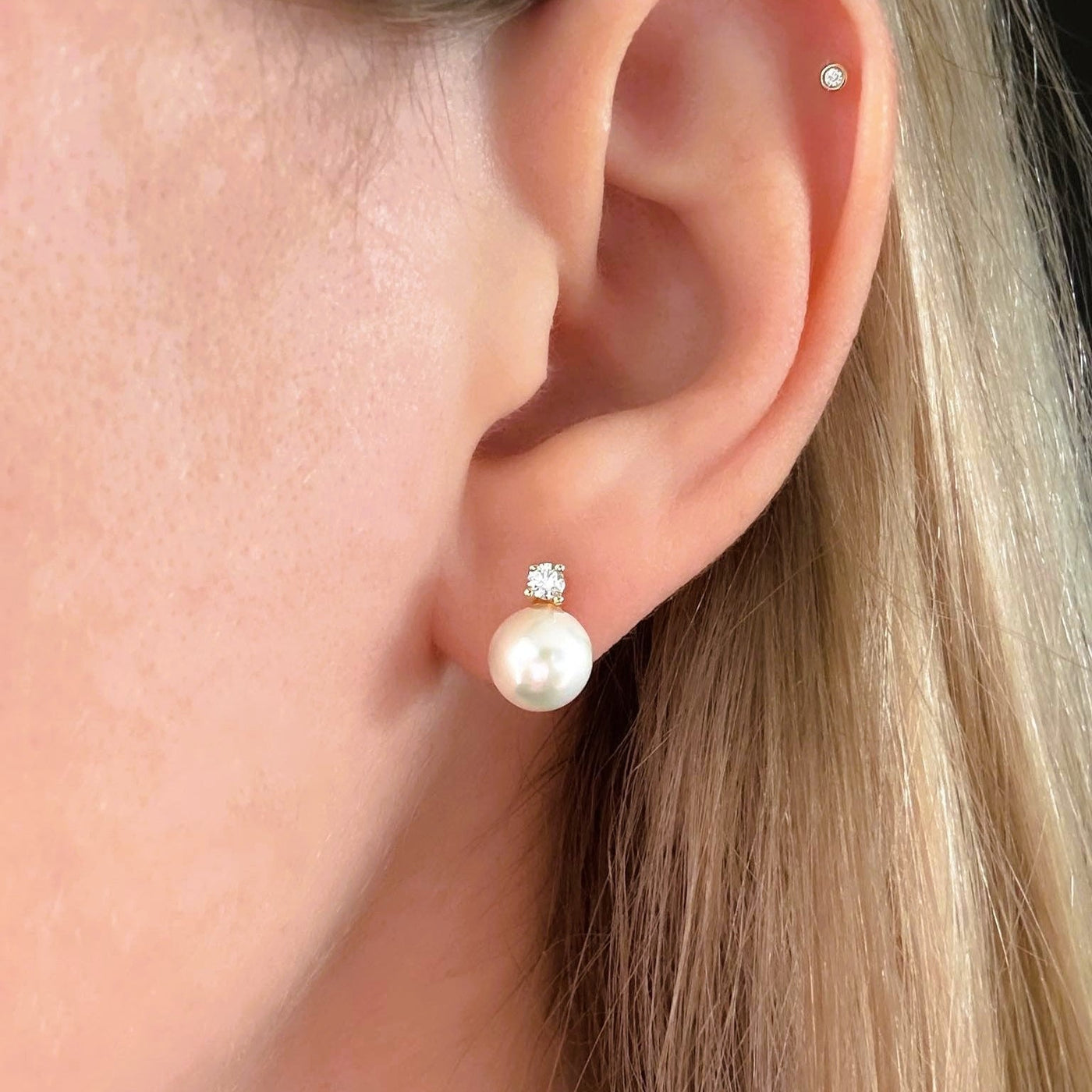 Pearl and Diamond Earrings - Shapiro Diamonds