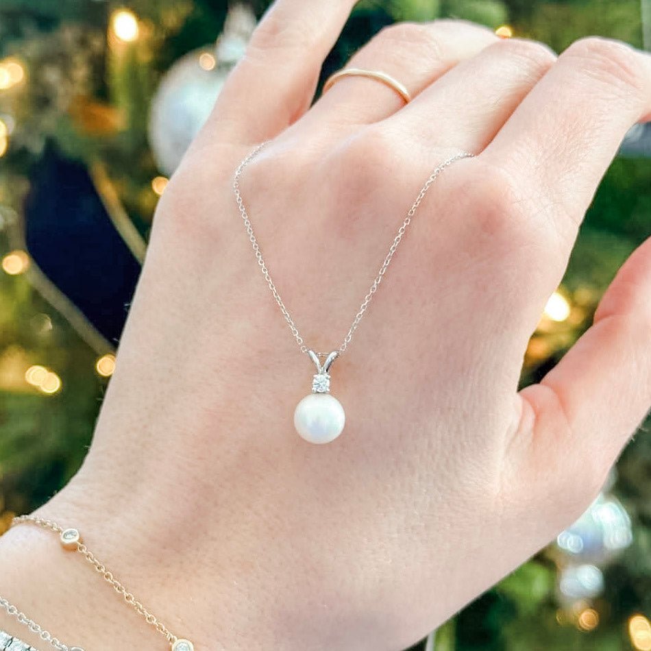 Pearl and Diamond Necklace - Shapiro Diamonds Dallas