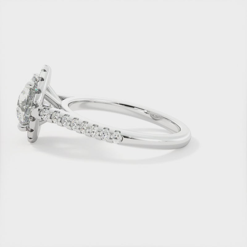Layla Diamond Halo Engagement Ring