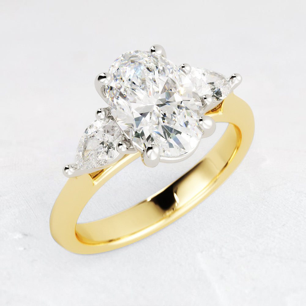 Quincy Oval and Pear Shape Diamond Ring