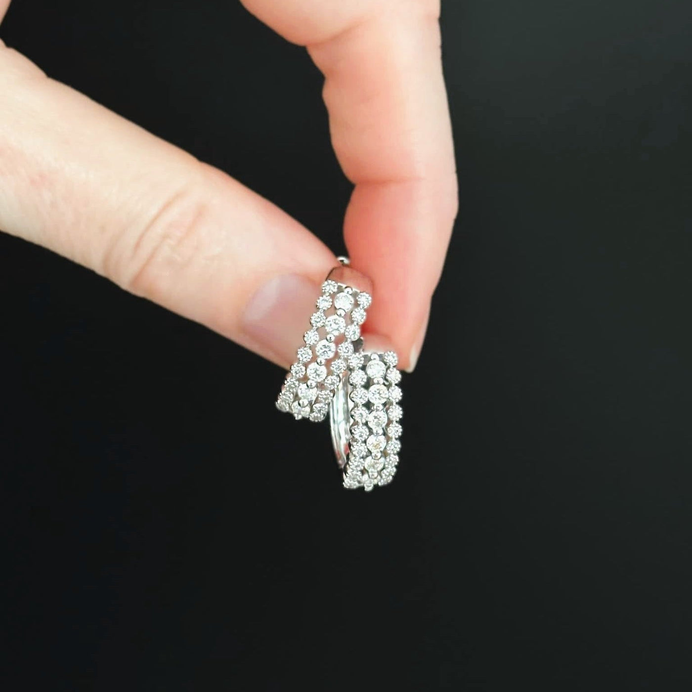 Three Row Huggie Earrings - Shapiro Diamonds