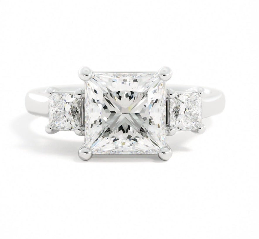 Three Stone Princess Cut Diamond Ring | Dallas