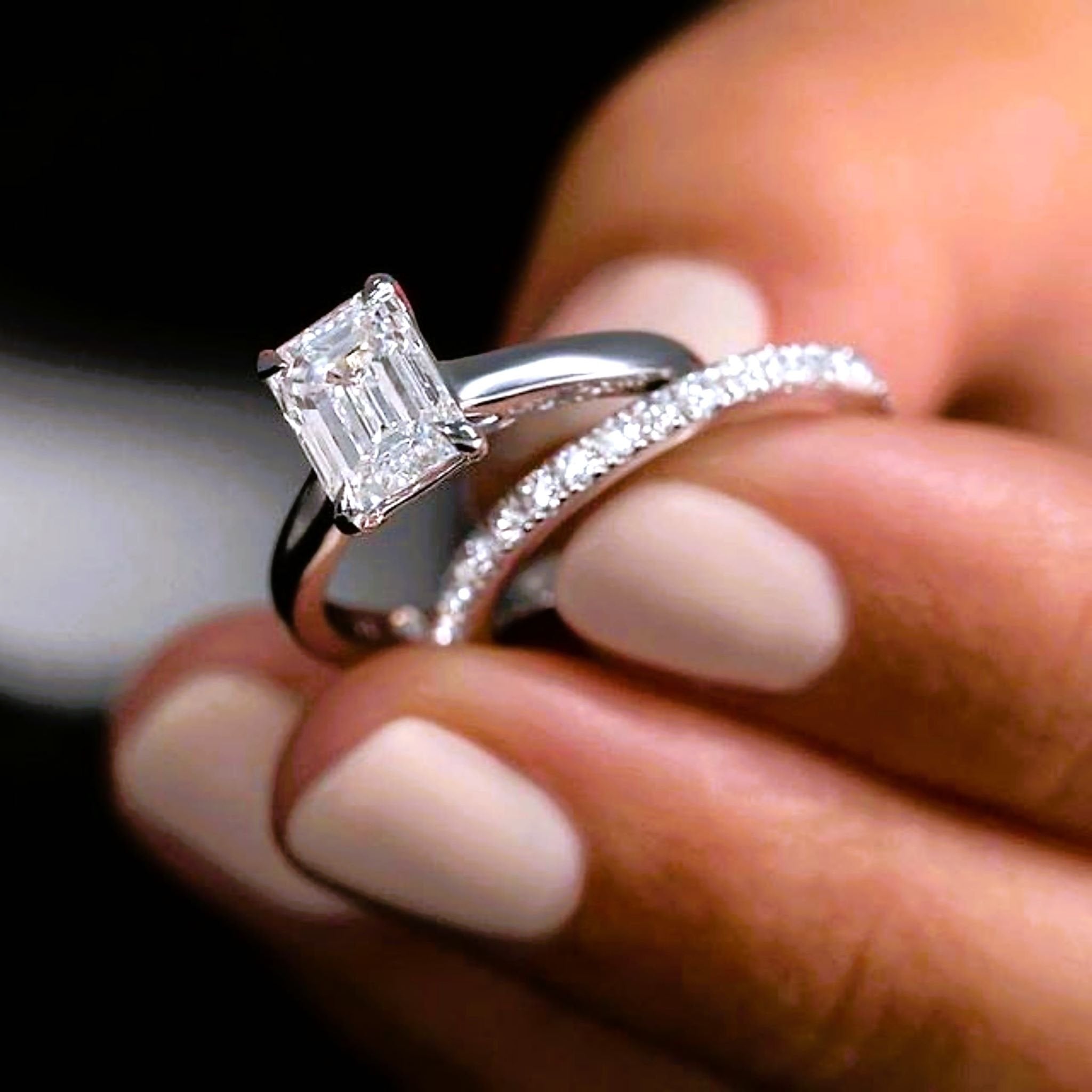 Emerald Cut Diamond Ring Dallas Shapiro Diamonds