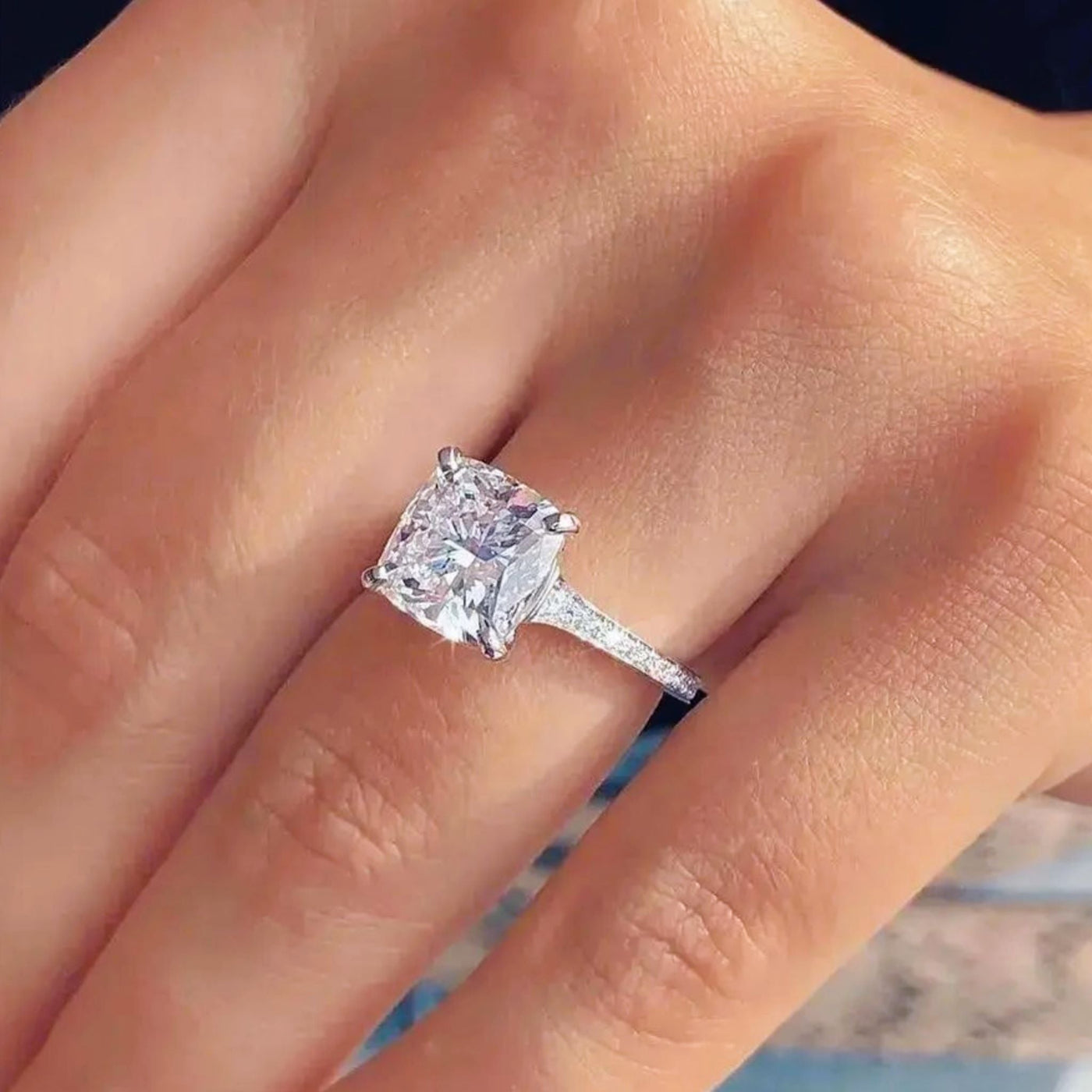 Cushion Cut Diamond Engagement Ring - Shapiro Diamonds