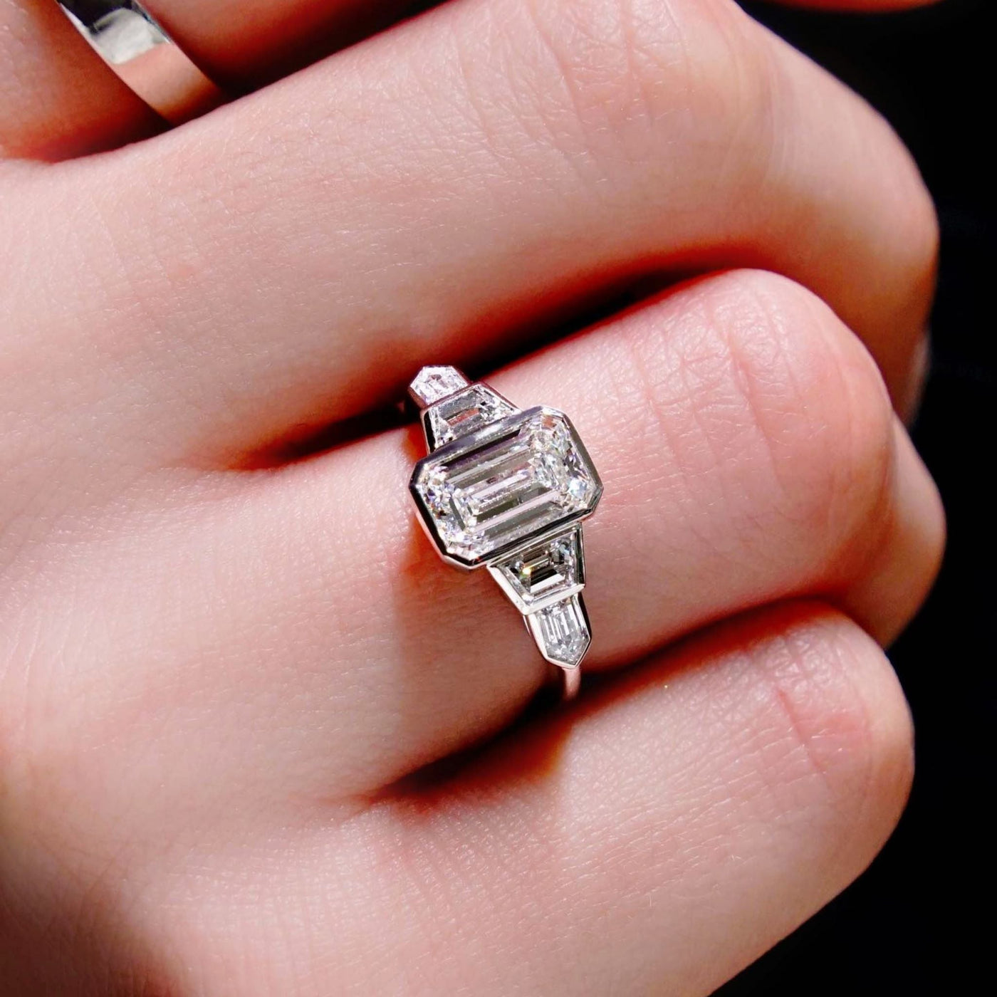 Emerald Cut Engagement Ring Art Deco Style - Shapiro Diamonds