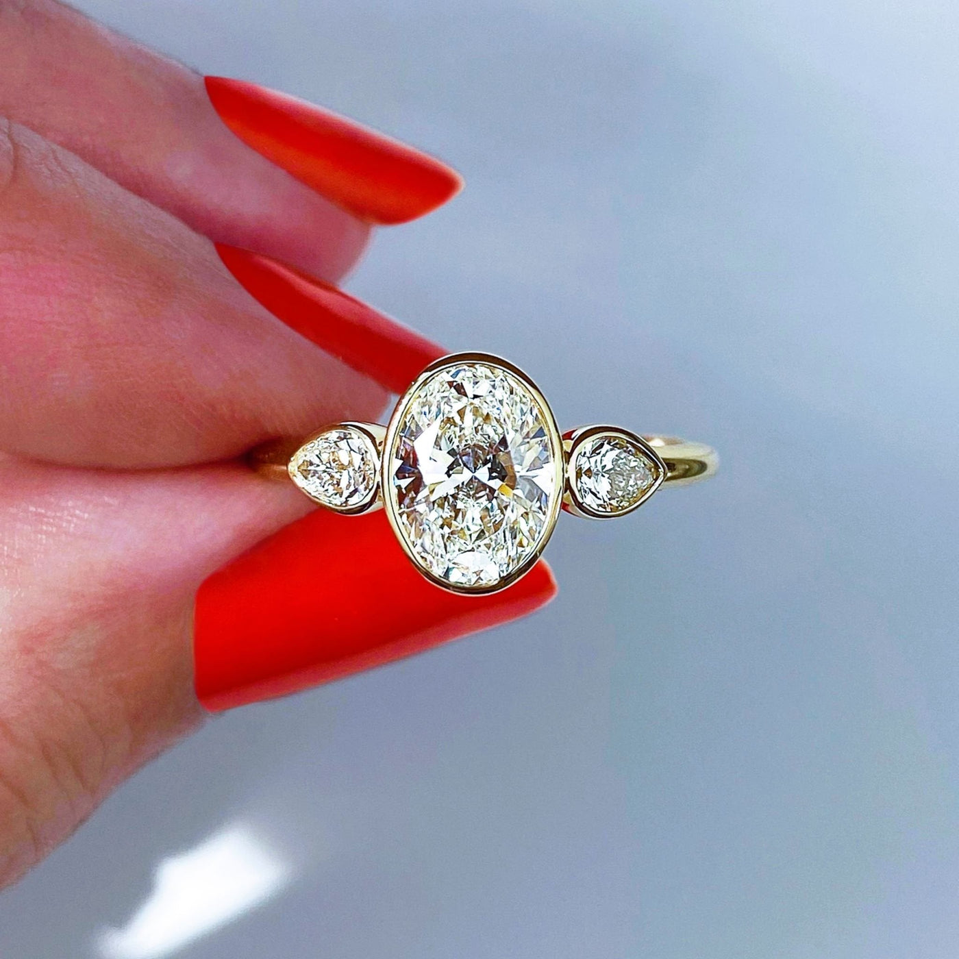 Oval and Pear Shape Diamond Ring - Shapiro Diamonds