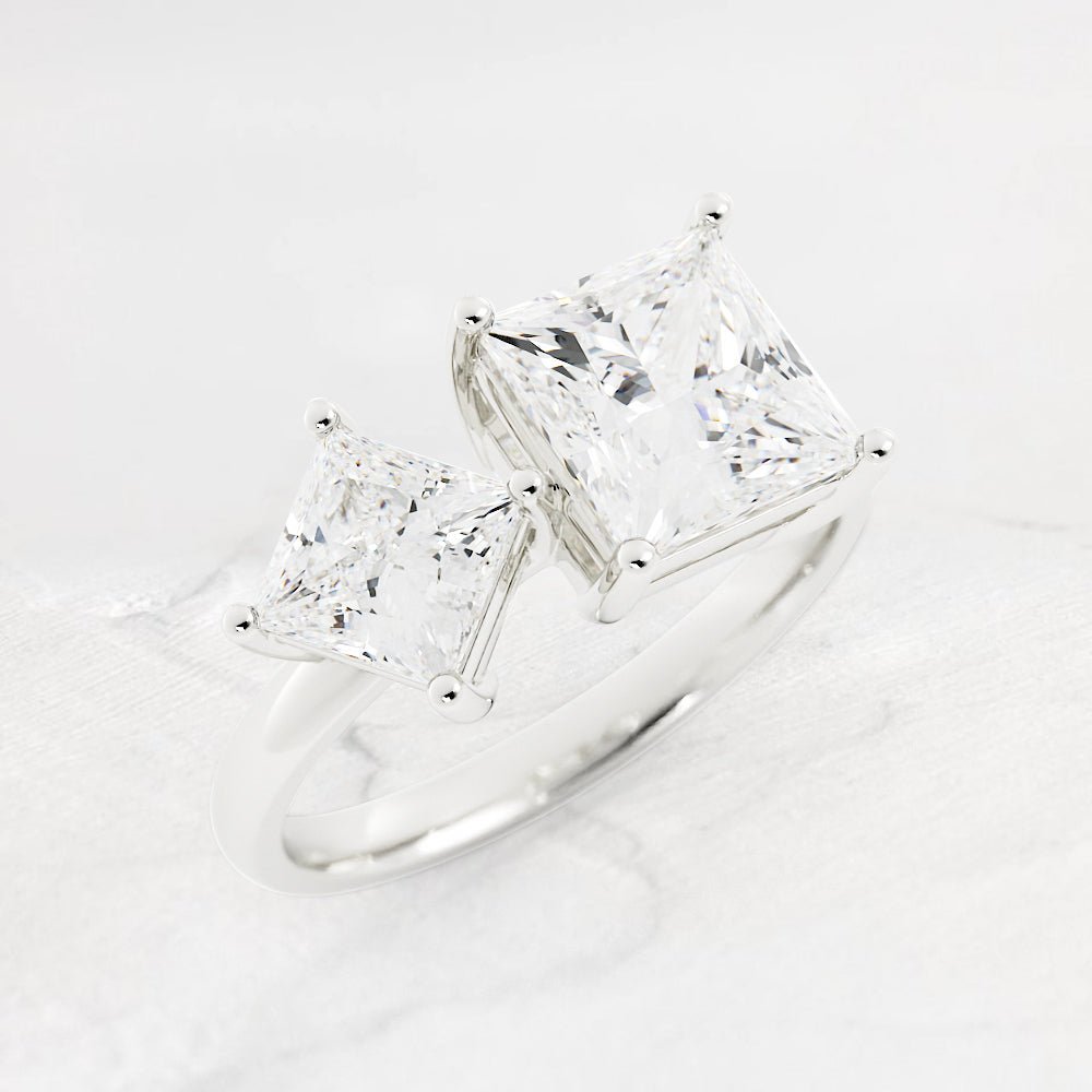 Toi Et Moi Princess Cut Diamond Ring - Shapiro Diamonds