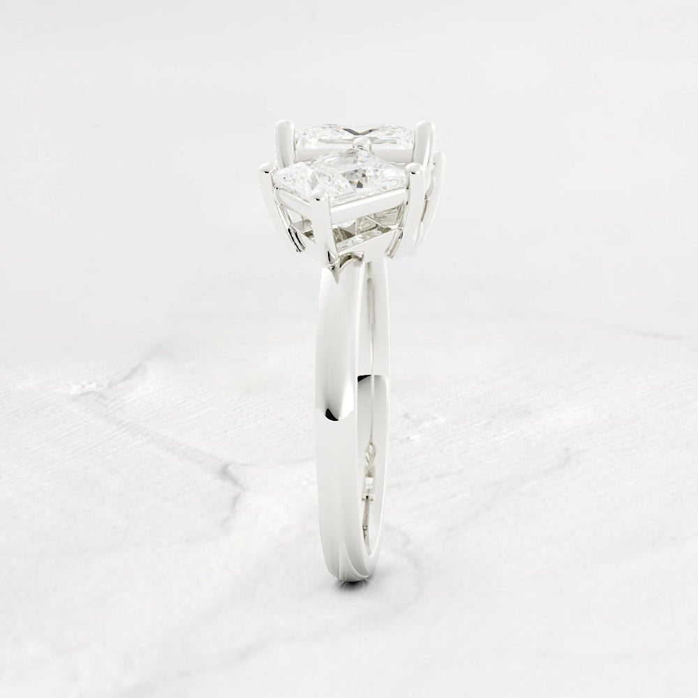 Toi Et Moi Princess Cut Diamond Ring - Shapiro Diamonds