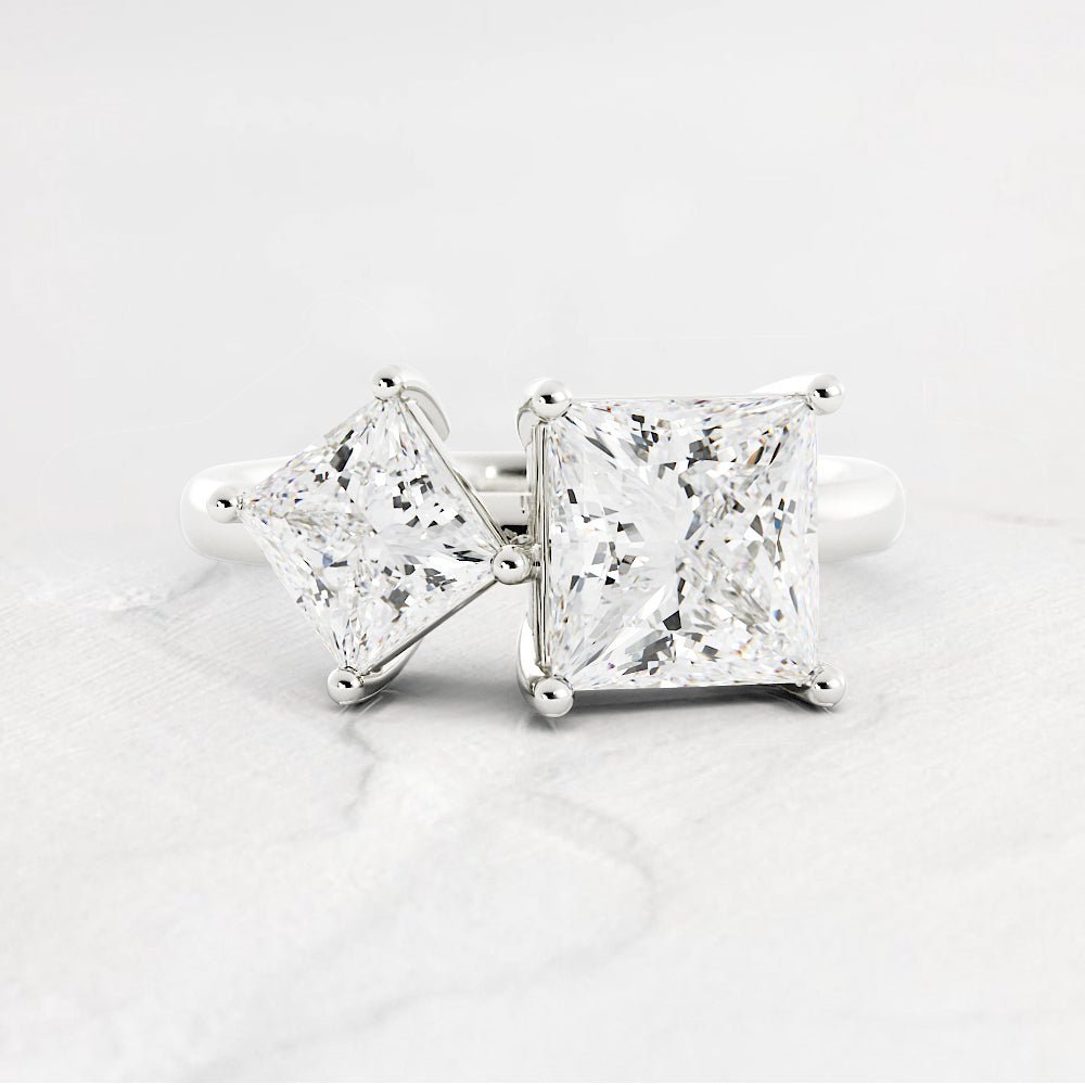 Toi Et Moi Princess Cut Diamond Ring - Shapiro Diamonds