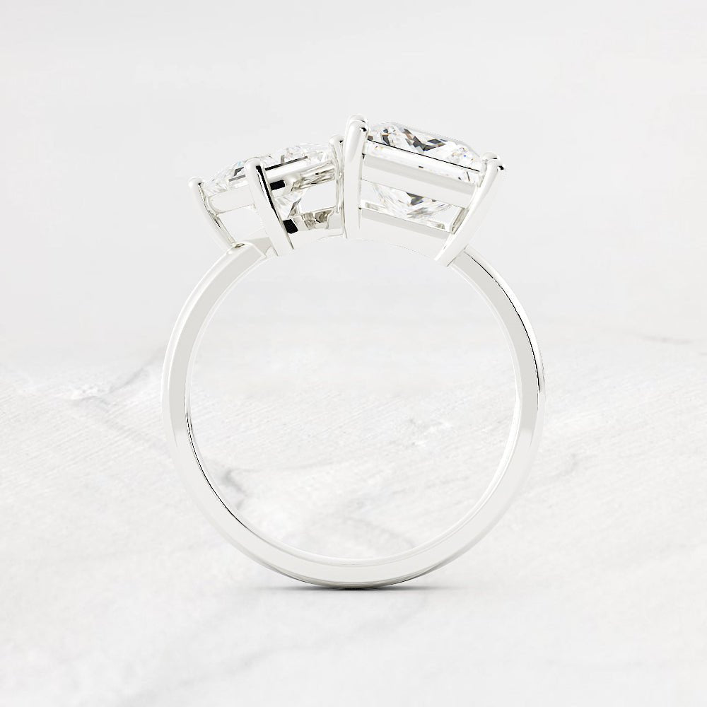 Toi Et Moi Princess Cut Diamond Ring - Shapiro Diamonds